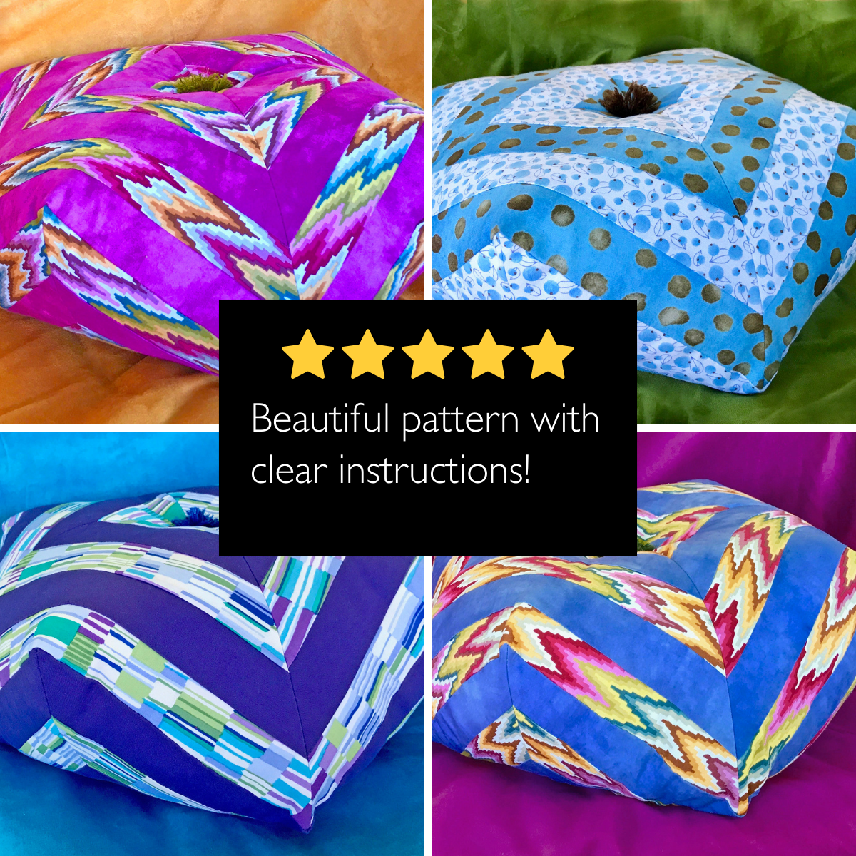 DIY Patchwork Chevron Zigzag Pillow Tutorial - PDF Sewing Pattern