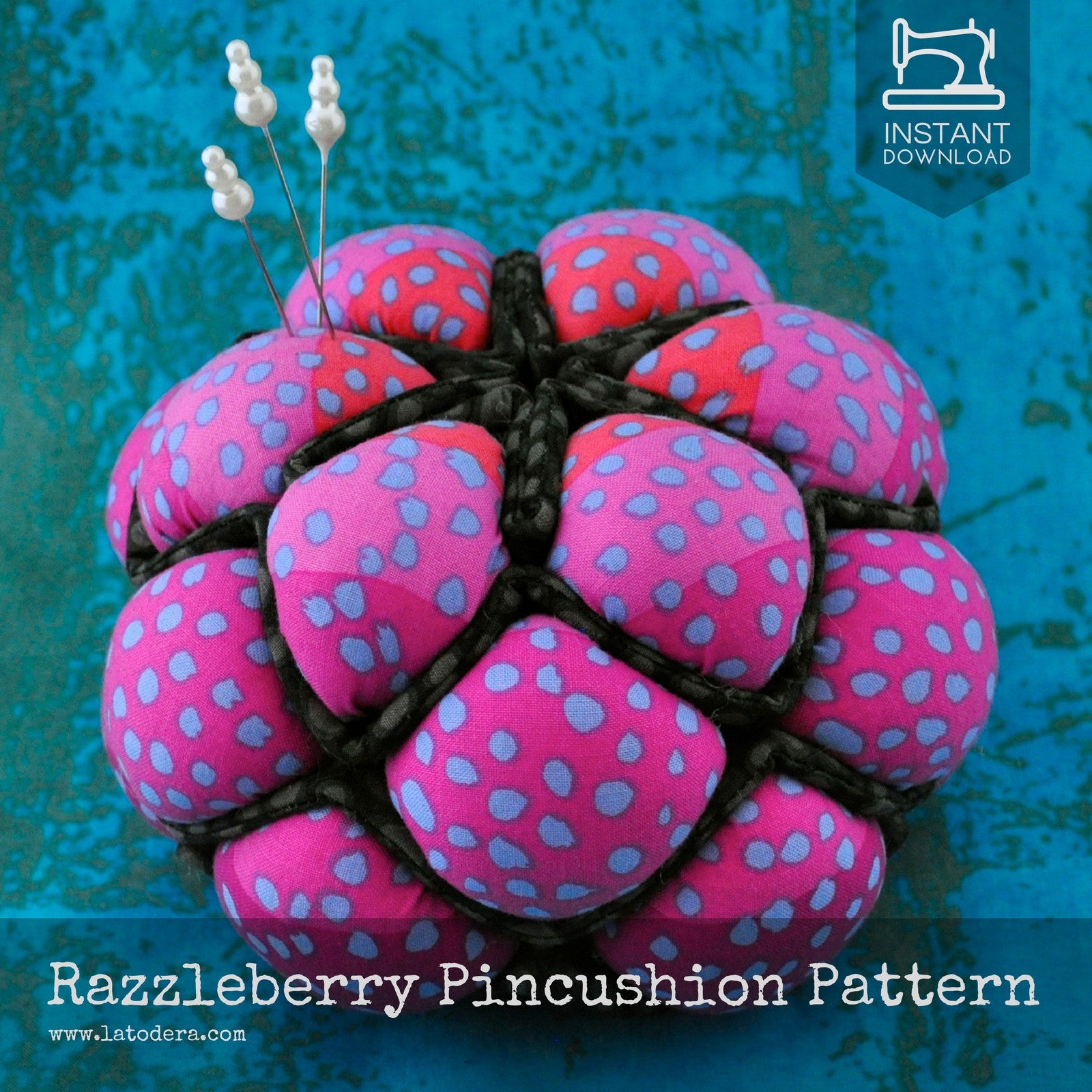 DIY Fabric Berry Pincushion Bowl Tutorial - PDF Sewing Pattern - La Todera