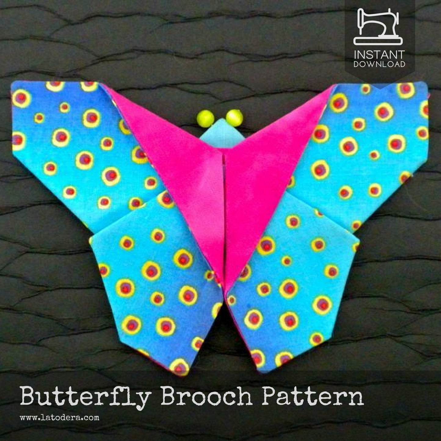 DIY Fabric Origami Butterfly Brooch Tutorial - PDF Sewing Pattern - La Todera