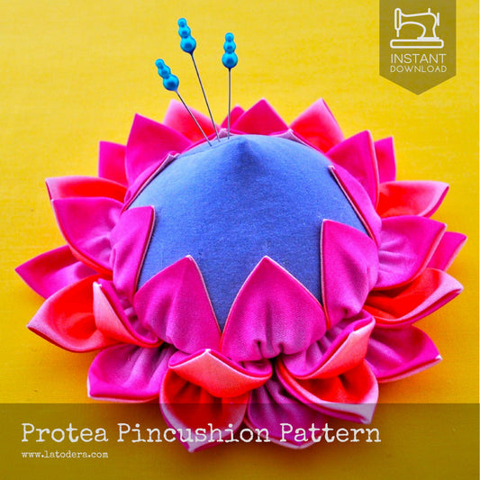 DIY Protea Flower Pincushion Tutorial - PDF Sewing Pattern - La Todera