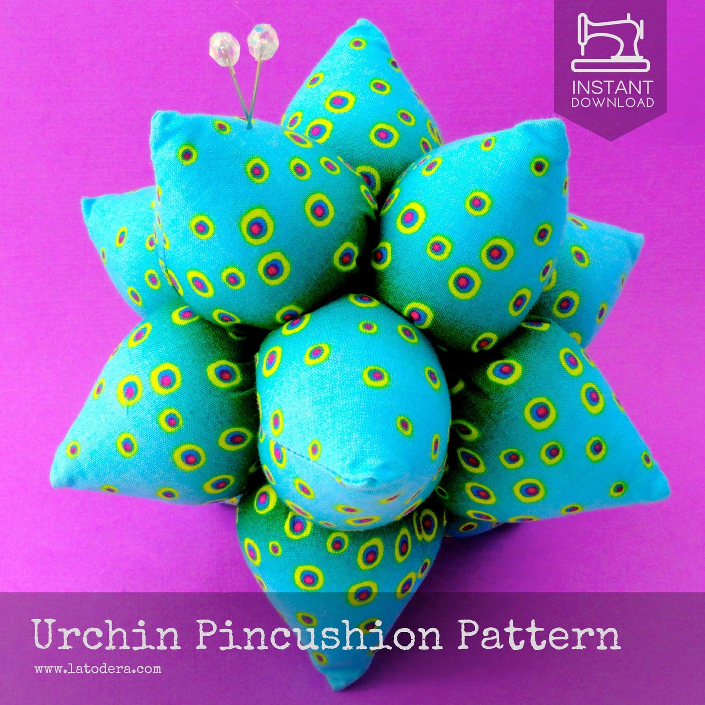 DIY Fabric Spiky Urchin Pincushion Tutorial - PDF Sewing Pattern - La Todera