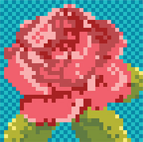 Pixel Rose Quilt Pattern