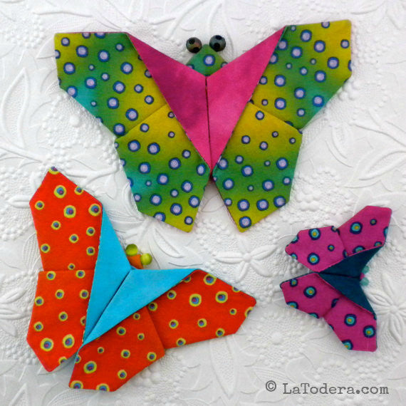 DIY Fabric Origami Butterfly Brooch Tutorial - PDF Sewing Pattern - La Todera