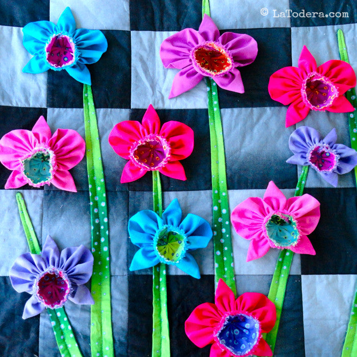 DIY Fabric Flower Corsage Orchid Brooch Tutorial - PDF Sewing Pattern - La Todera