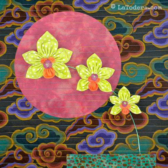 DIY Fabric Flower Cymbidium Orchid Brooch Tutorial - PDF Sewing Pattern - La Todera