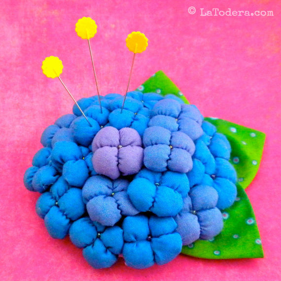 DIY Fabric Flower Hydrangea Brooch Tutorial - PDF Sewing Pattern - La Todera