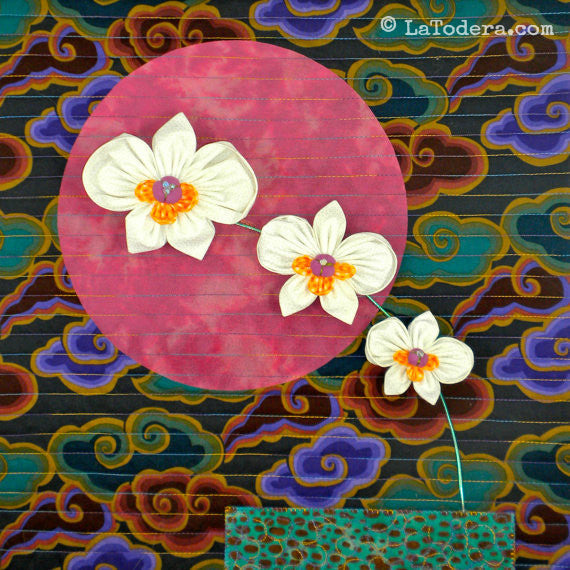 DIY Fabric Flower Phalaenopsis Orchid Brooch Tutorial - PDF Sewing Pattern - La Todera