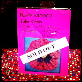 Proud Poppy Fabric Flower class sold out at Chicago Quilt Festival