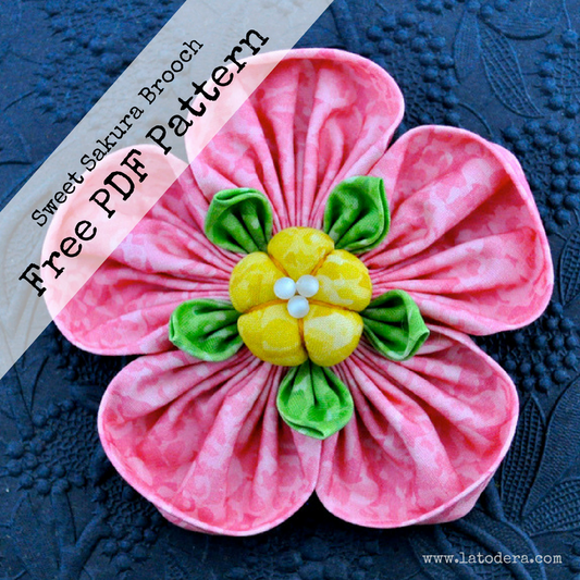 Free Fabric Flower Sewing Tutorial, PDF Fabric Cherry Blossom