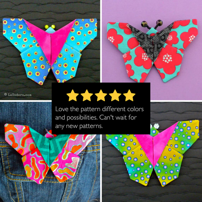 DIY Fabric Origami Butterfly Brooch Tutorial - PDF Sewing Pattern