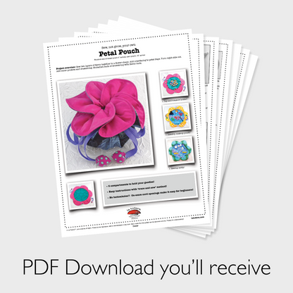 DIY Fabric Flower Pouch Tutorial - PDF Sewing Pattern