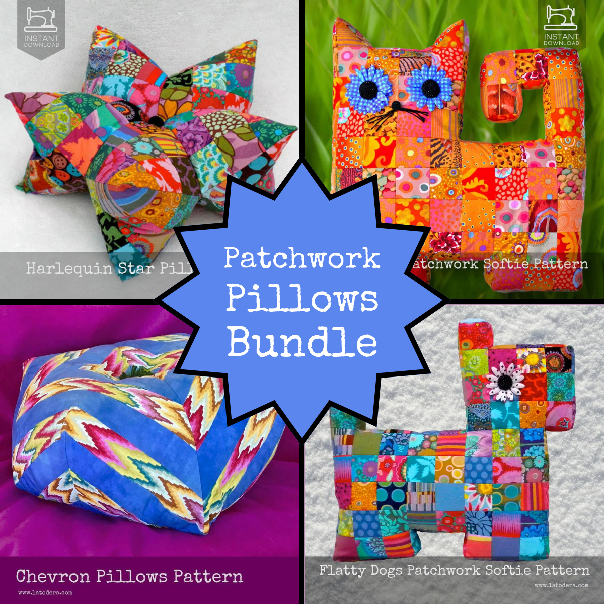 Patchwork Pillow Pattern Bundle