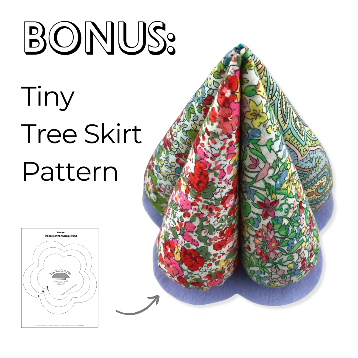DIY Fabric Puffy Tabletop Christmas Trees Tutorial - PDF Sewing Pattern