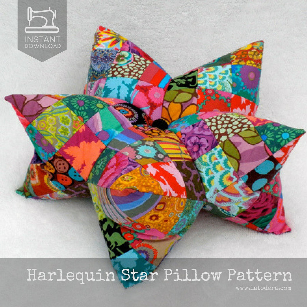 DIY Patchwork Star Pillow and Pincushion Tutorial - PDF Sewing Pattern - La Todera