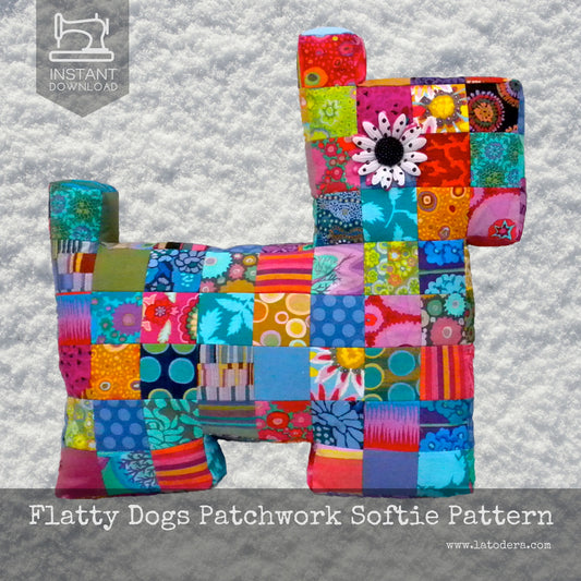 DIY Mama and Baby Patchwork Dog Pillows Tutorial - PDF Sewing Pattern - La Todera