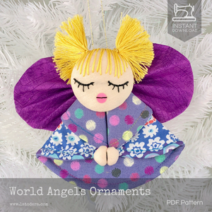 DIY Fabric Angel Christmas Ornaments Tutorial - PDF Sewing Pattern - La Todera