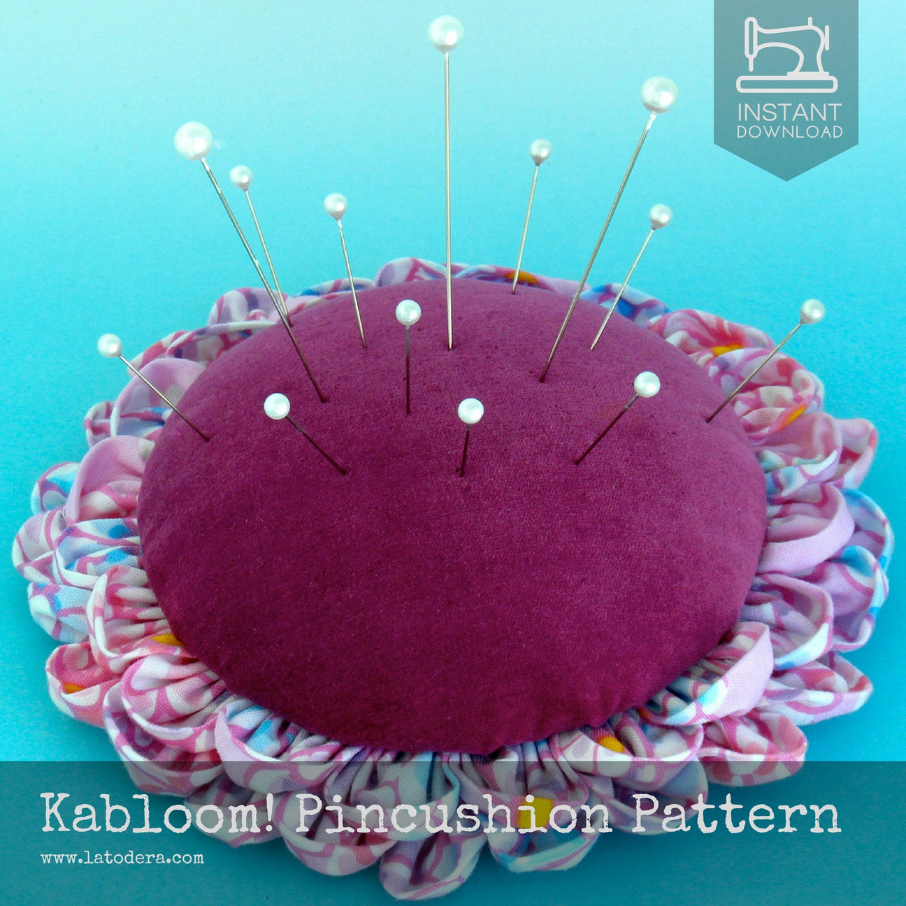 DIY Flower Pincushion Tutorial PDF Sewing Pattern La Todera