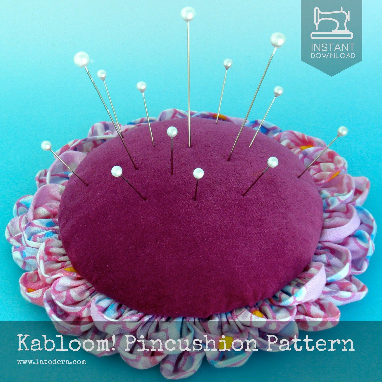 DIY Flower Pincushion Tutorial PDF Sewing Pattern La Todera