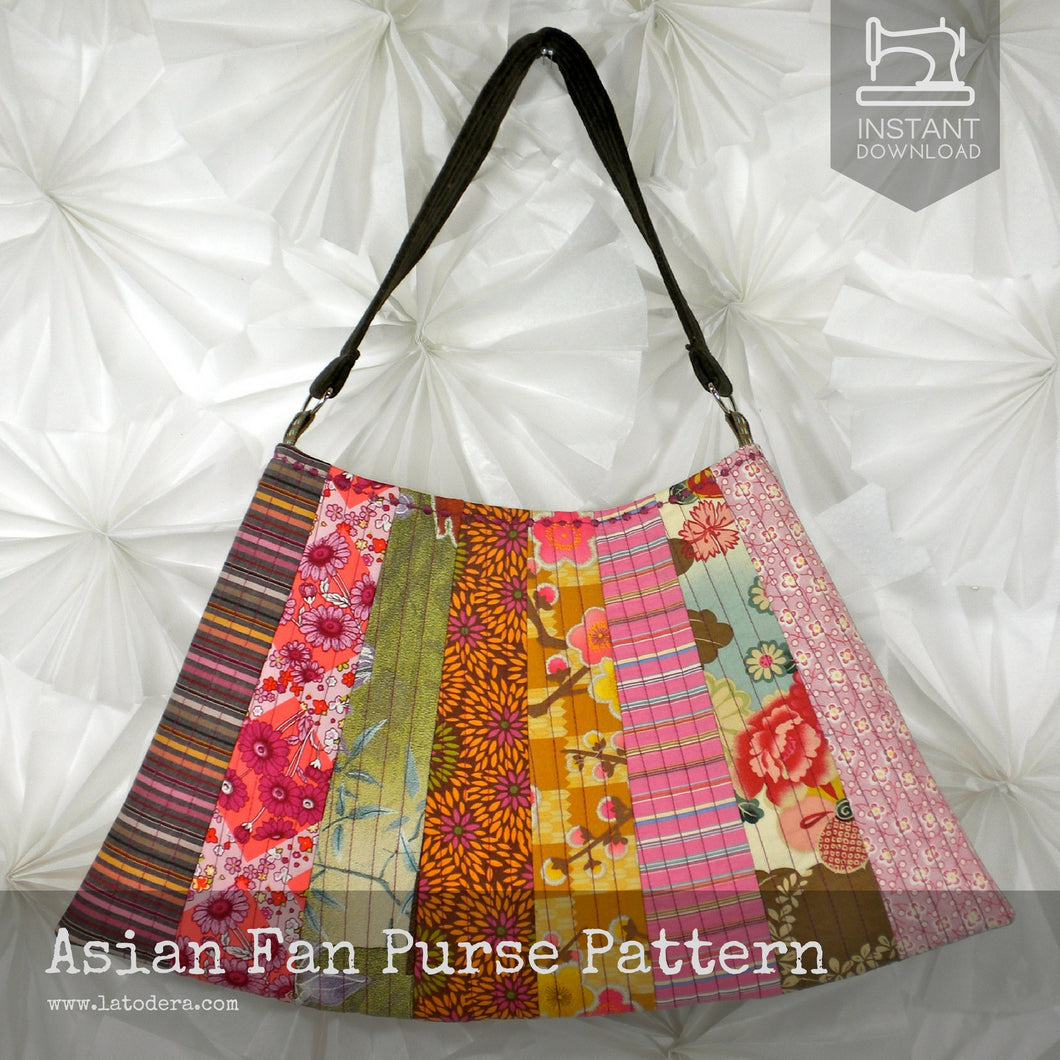 DIY Asian Fan Purse Tutorial - PDF Sewing Pattern - La Todera