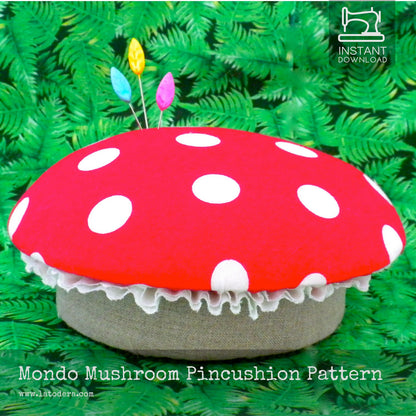 DIY Fabric Mushroom Pincushion Tutorial - PDF Sewing Pattern - La Todera