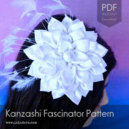 Kanzashi Flower Fascinator Pattern- Instant Download - La Todera