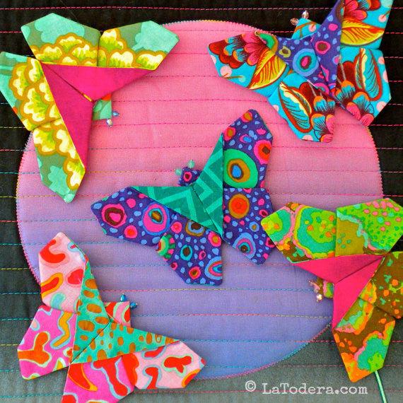 DIY Fabric Origami Butterfly Brooch Tutorial - PDF Sewing Pattern - La Todera