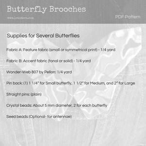 DIY Fabric Origami Butterfly Brooch Tutorial - PDF Sewing Pattern - La Todera