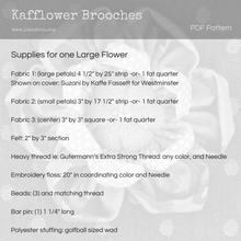 DIY Fabric Flower Kafflower Brooch Tutorial - PDF Sewing Pattern - La Todera