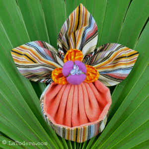 DIY Fabric Flower Slipper Orchid Brooch Tutorial - PDF Sewing Pattern - La Todera